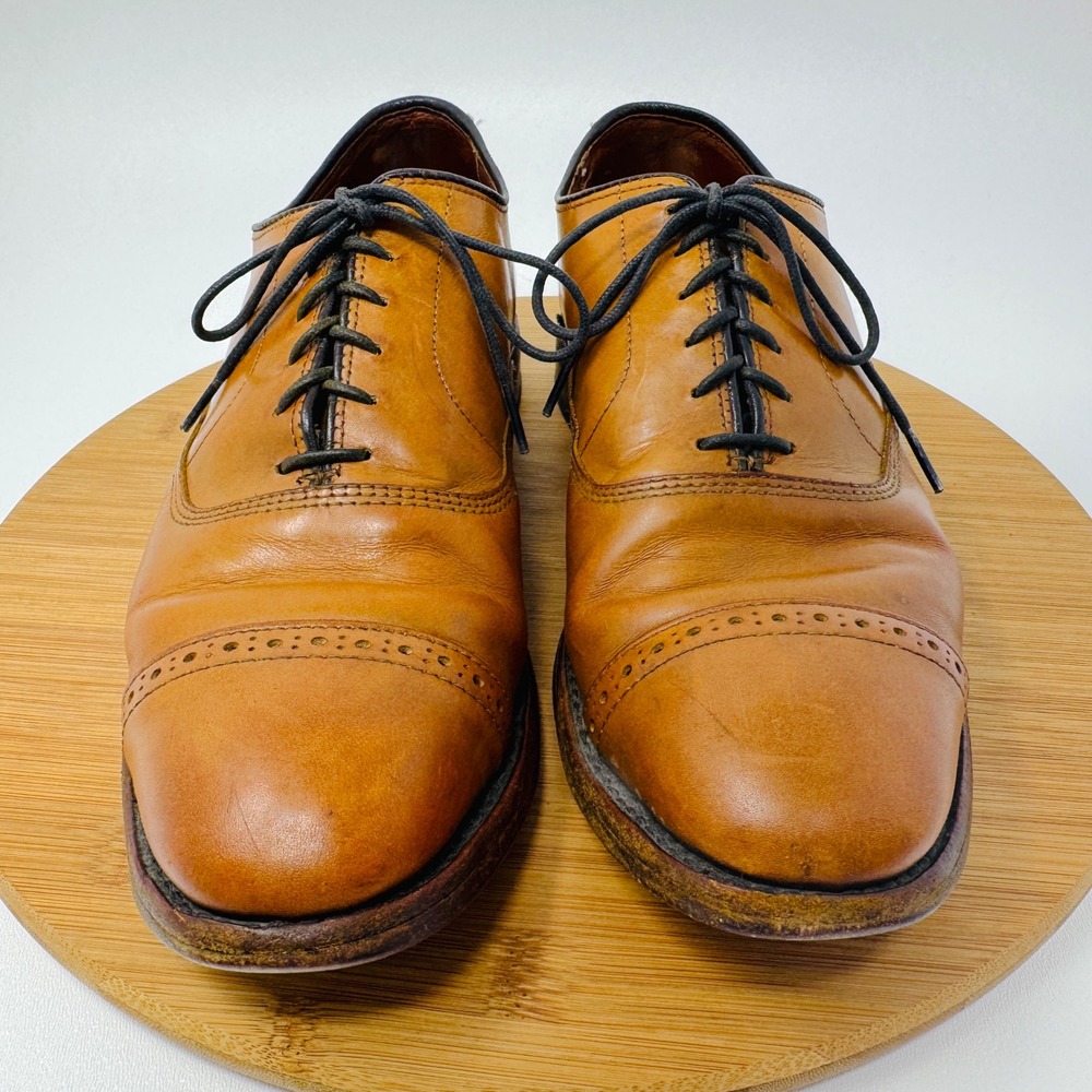 Allen Edmonds Fifth Avenue Mens 9.5 D Walnut Brown Leather Cap Toe Oxford Shoes